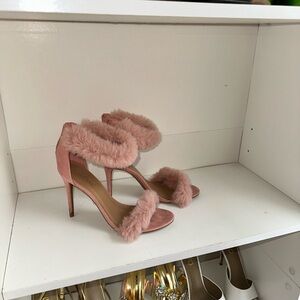 Elegant Pink Fur Heels
